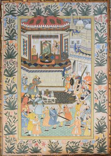 Indian Water Color of Royalty Living Scene