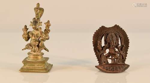 Two Indian and Nepalese Bronze Ganesh