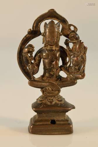 Early Tibet Bronze Deity Buddha Group