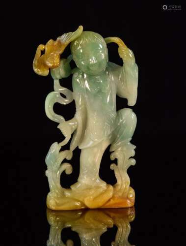Chinese Jadeite Figurine of Louhai