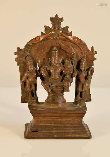 Rare Indian Bronze Group on Rectangular Base