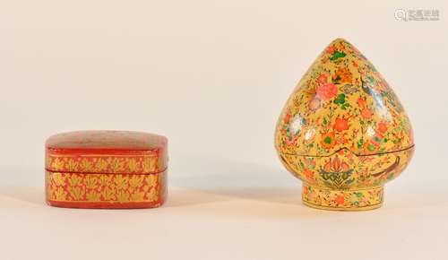 Two Persian Middle Eastern Lacquer Box