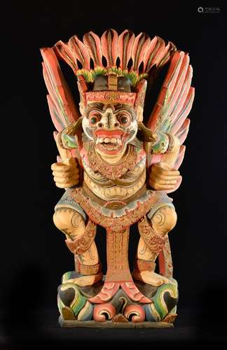 Bali Southeast Asia Carved Wood Guardian