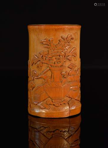 Chinese Scholar Bamboo Brush Pot