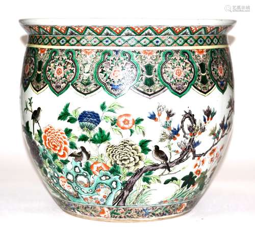 Chinese Famille Verte Porcelain Fishbowl