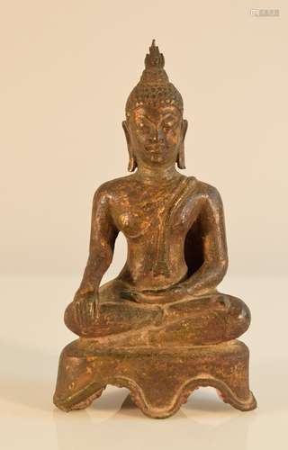 18th cen Thai Bronze Seated Buddha