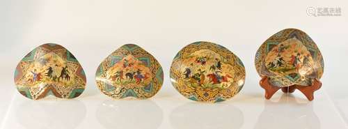 Group of Four Persian Painted Pearl ShellÂ 