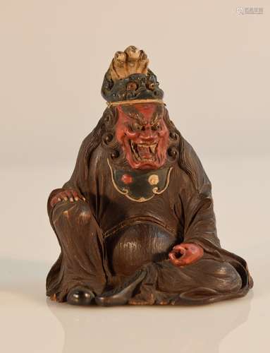 Japanese Seated Wood Demon