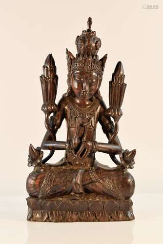 Fine Carved Southeast Asia Seated Kuanyin - Exotic Hard