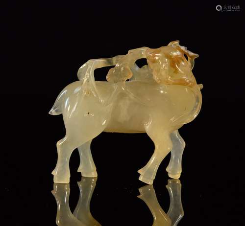 Chinese Agate Carving of a Deer