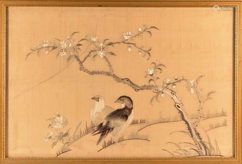 Chinese Embroidery of Pigeon Scene