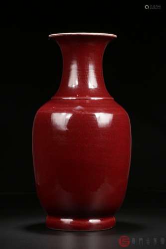 （精英）013：清.丰润艳丽霁红釉开片纹44厘米观音大瓶