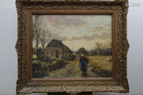 《Farm view》Cornelis de Bruin ( 1870 - 1940 ）荷兰艺术家