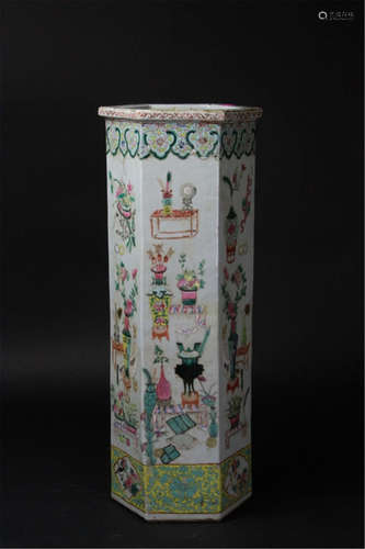 Antique Chinese Famille Rose Umbrella Stand