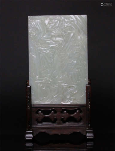 Antique Chinese White Jade Table Screen Sotheby's