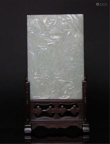 Antique Chinese White Jade Table Screen Sotheby's