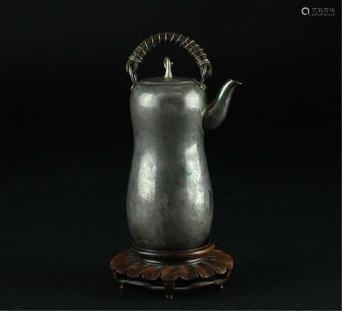 Antique Japanese unusual Silver Teapot