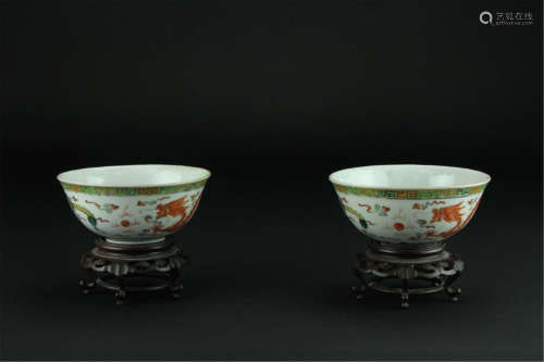 Antique Pair Of chinese Bowls