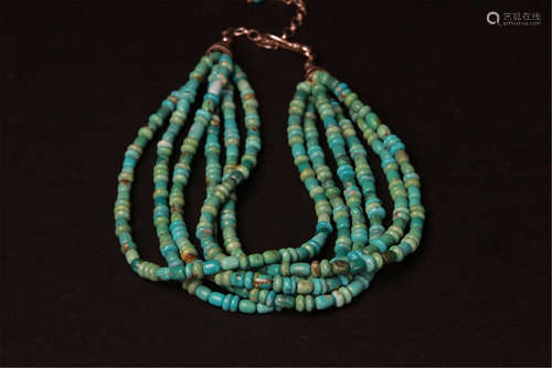 Antique Turquoise Chain with Silver