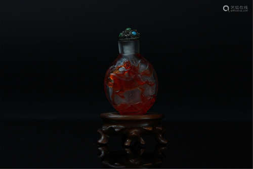 Antique Chinese Peking Glass Snuff Bottle