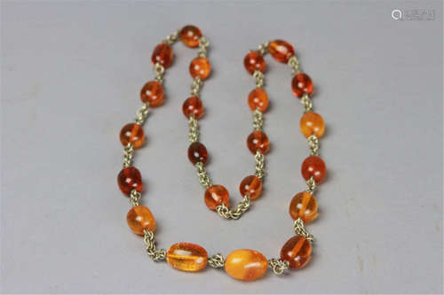 Antique Chinese Amber Chain