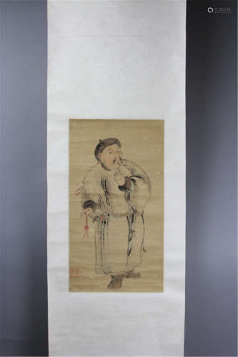 Antique Chinese Painting With General