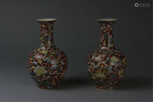 Antique Pair of Chinese Vases