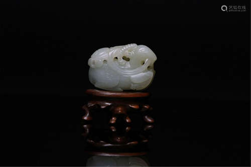 Antique Chinese White Jade Carving