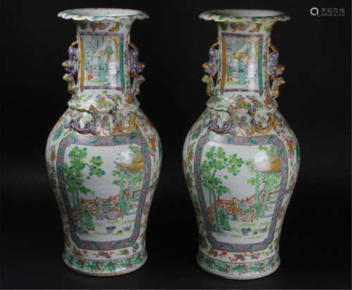 Antique Pair of Chinese Vases