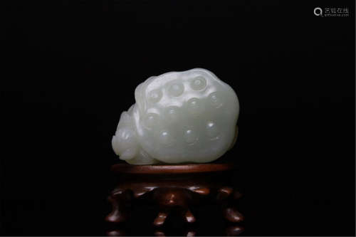 Antique Chinese White Jade Carving
