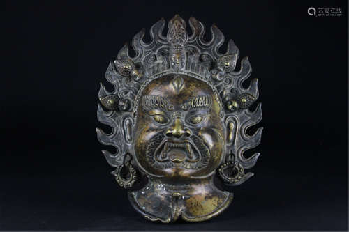 Antique Tibetan Bronze Mask