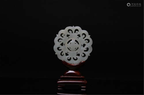 Antique Chinese white Jade Disc