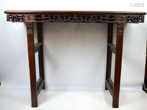 Good Chinese Hongmu Altar Table w Pierced Skirt