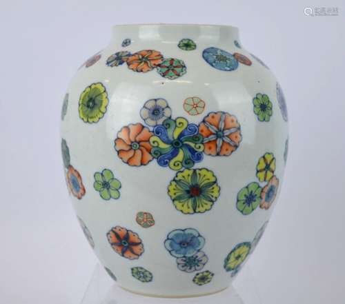 Chinese Doucai Enameled Porcelain Vase