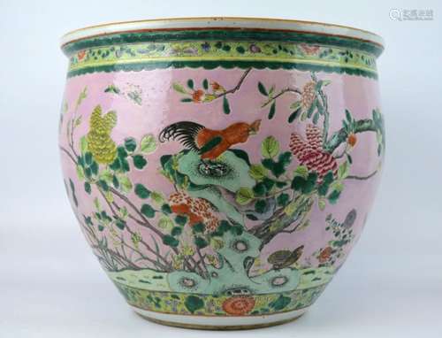 19th Century Chinese Enameled Porcelain Planter