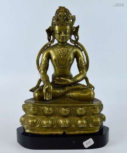 Sotheby's NY 13/14th C Tibet Seated Bronze Buddha