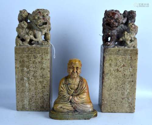 3 Antique Chinese Soapstone Carvings