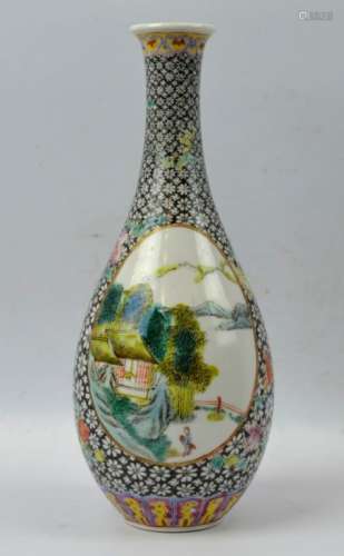 Early 20th C Chinese Enameled Porcelain Vase