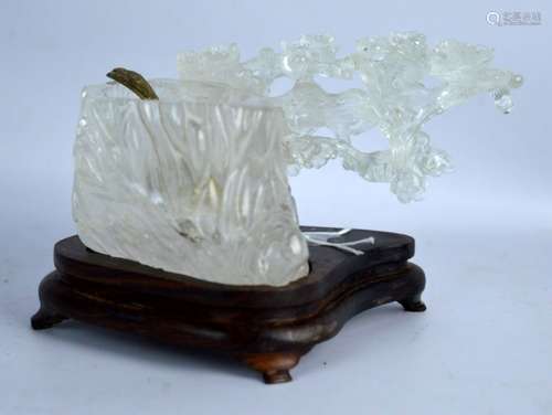 Chinese Carved Natural Rock Crystal Water Coup