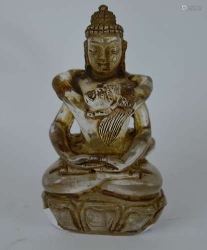 18th/19th C Tibet Rock Crystal Carving of Yab-Yum