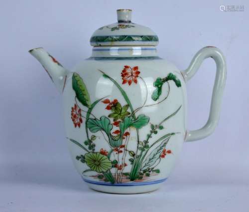 Kangxi Chinese Taste Famille Verte Teapot & Cover