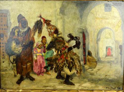 Pierre Gourdault; Oil, Musiciens Arabes 1913