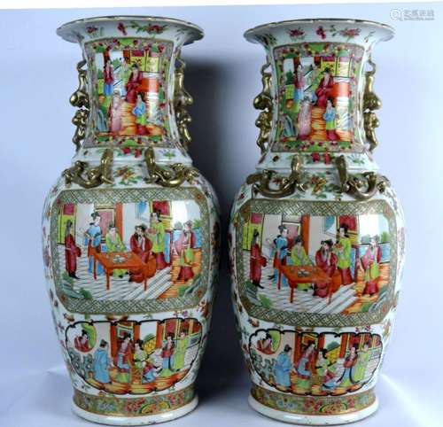 Pr. Chinese Rose Medallion Vases