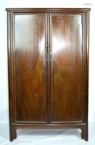 Old Chinese Jichimu Wood 2 Door Cabinet