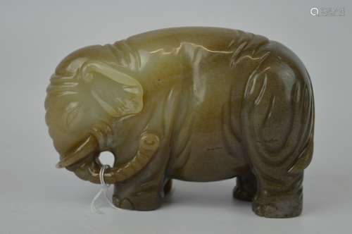 Chinese Carved Jade Elephant