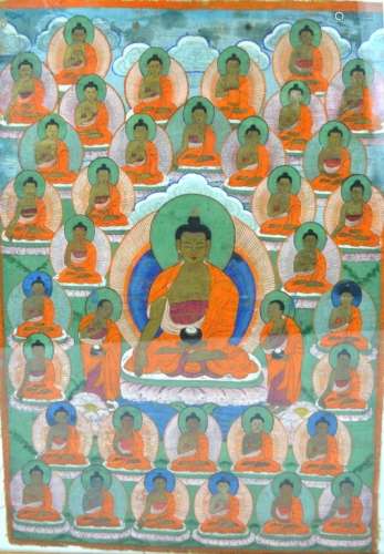 18/19 C Tibet Thanka, The 35 Confession Buddhas