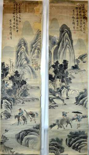 Huo Lianzhang; Pr Chinese Landscapes w Figures