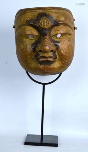 Antique Japanese Bugaku Carved Wood Mask