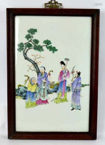 Chinese Republic Enameled Porcelain Plaque