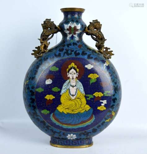 Qing Dynasty Chinese Cloisonne Moon Vase